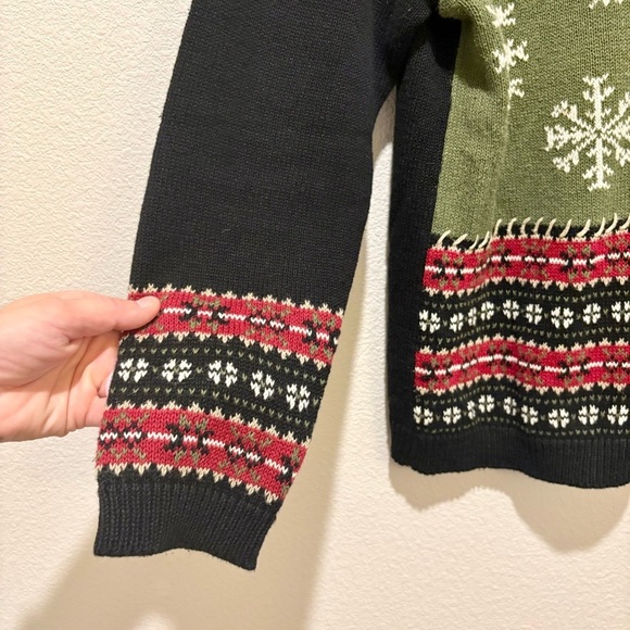 Cherokee L Sweater Womens Holiday Deer Red Black L Sleeve Y2K 29 L Granny Core - Picture 3 of 7